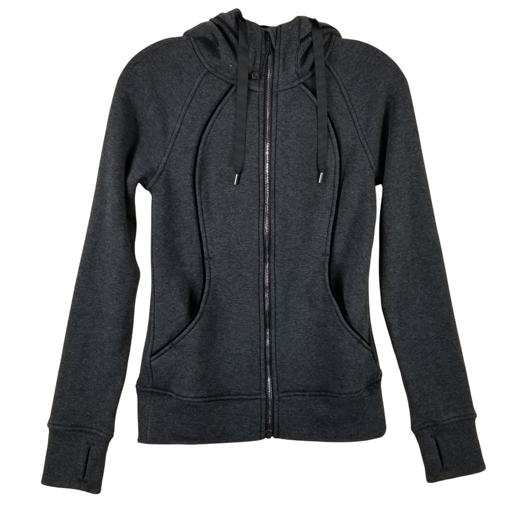 Lululemon Scuba Full Zip Hoodie Jacket Heather Charcoal Gray women Size 2